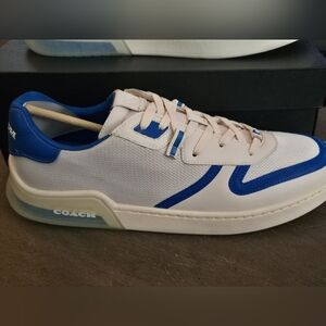 Coach Men’s White and Blue Court Sneaker Brand NEW Size 13